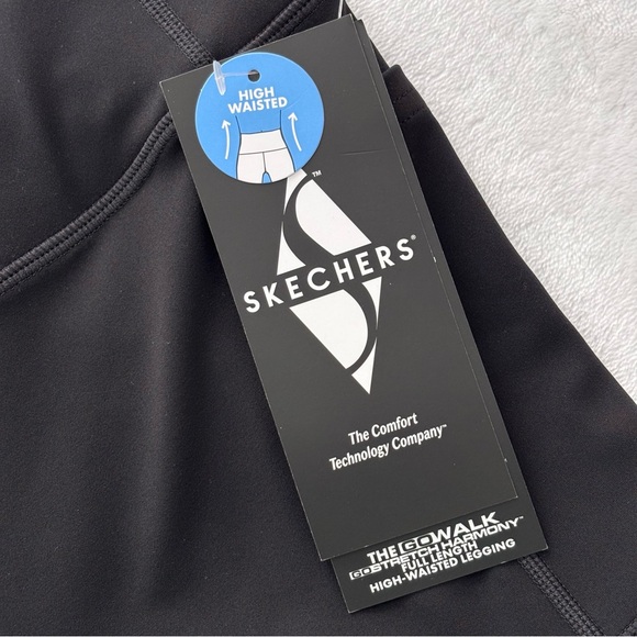 SKECHERS GO WALK Black High Waisted Full Length Leggings--M - Picture 5 of 16